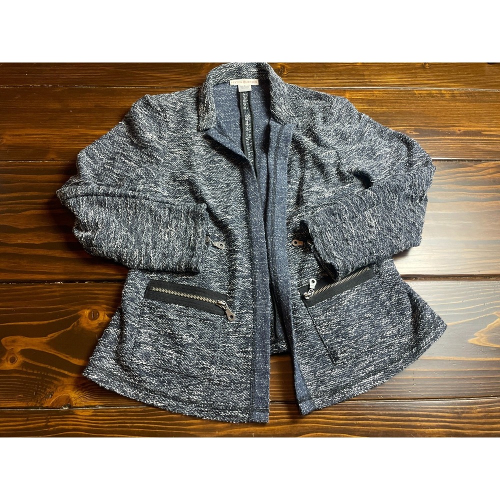 Peyton Jensen Sweater, Women's Size Small, Navy Blue, White, Cardigan, Blazer